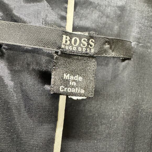 Boss Hugo Boss Blazer Womens US 2 Navy Blue Wool Angora Jacket + Pockets Classic - Picture 2 of 8